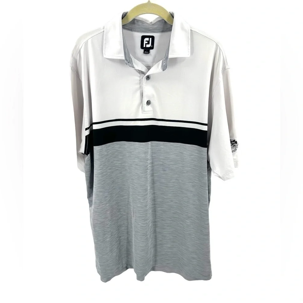 Footjoy Polo Shirt Mens L Lake Forest Country Club Golf Performance Stretch
